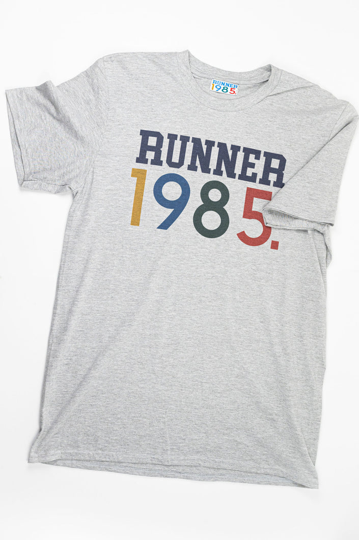  Runner 1985 Signature T-Shirt (Heather Grey), Runner1985